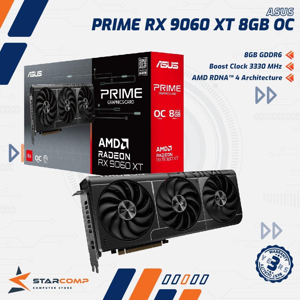 ASUS PRIME RX 9060 XT OC 8GB DDR6 AMD Radeon RX9060 XT