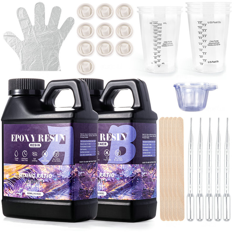

1:1 Ratio Epoxy Resin Kit Anti-Yellowing Newly Formulated Crystal Clear Epoxy Resin Kit for Casting Molds DIY Jewelry Resin Art