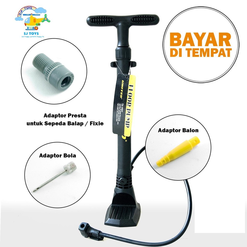 TERBARU 2024 Floor Pump Pompa Sepeda United PM 8800 PM-8800 PM8800 Pompa Angin Ban