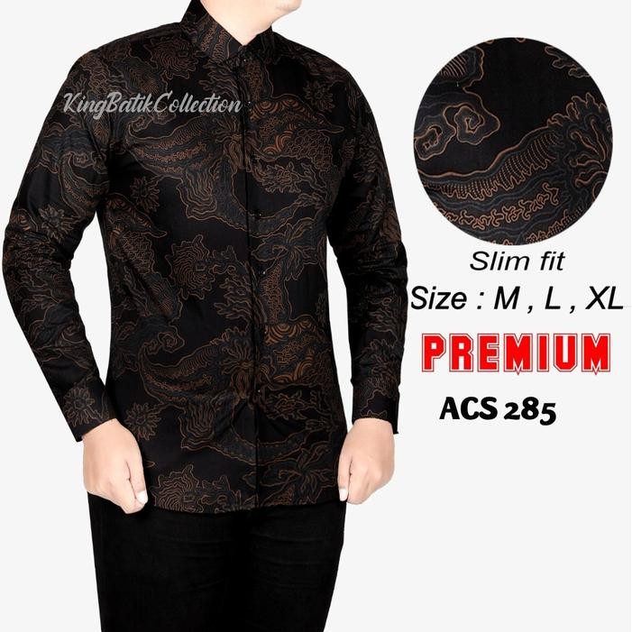 BAJU KEMEJA BATIK PRIA SLIM FIT MODERN LENGAN PANJANG D-321 - M