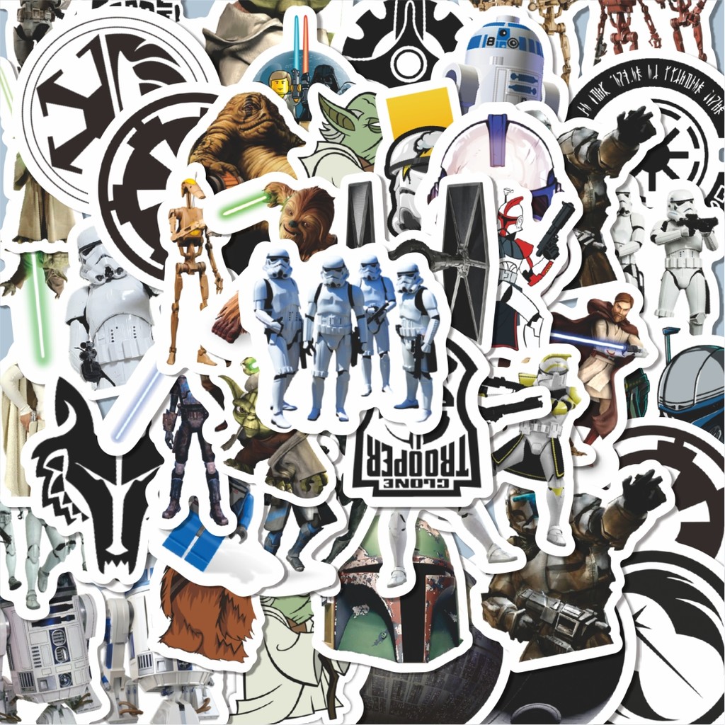 

100PCS Lucu Stiker Kartun Star Wars The Clone Wars Stiker Aesthetic Stiker Anti Air Stikers Berperekat Waterproof sticker decal buat Motor Helm Buku Journal Koper Casing HP Laptop Botol Minum Hadiah anak