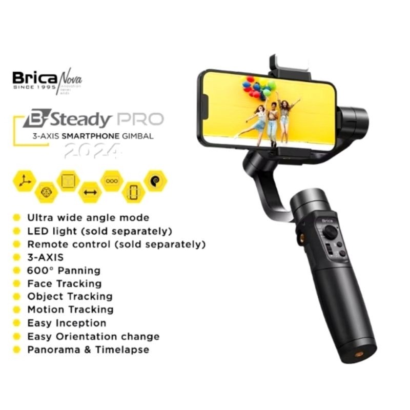 Brica BSteady PRO 3Axis 2024 SteadyPro Stabilizer B Steady Gimbal SmartphoneCO