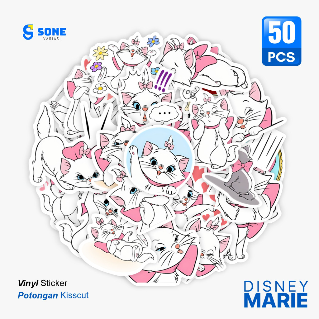 

Stiker Pack Disney MARIE / Stiker Kartun Animasi Paper Vinyl Deco Buku Jurnal Tumbler Laptop Aesthetic