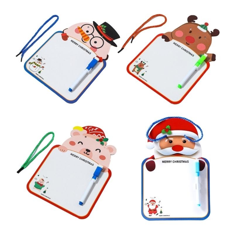 

4 Pieces Double-Sided Whiteboard Christmas Themed Memo Board To-do-list Board best sale