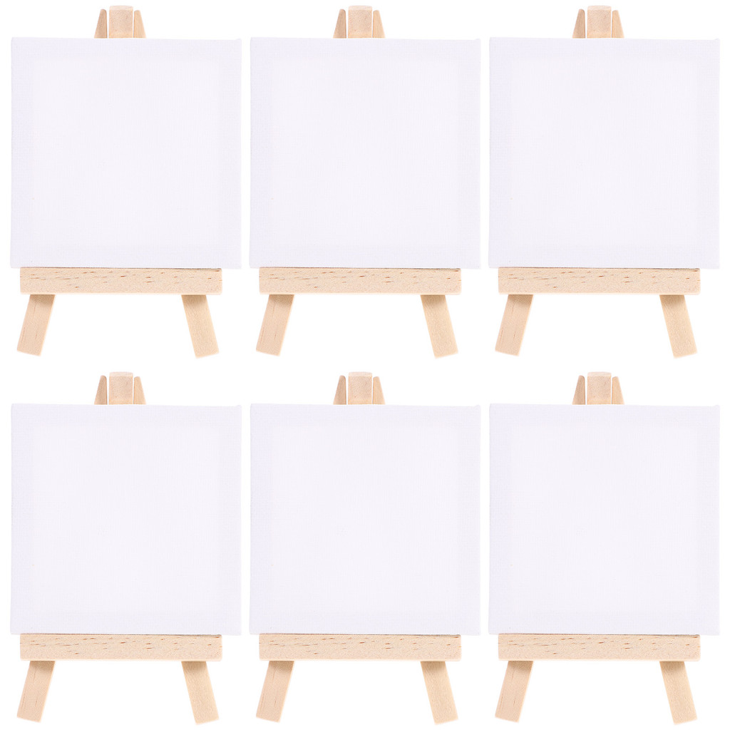

Wooden Easel Painting Easel Set Set 6 Pcs Mini Painting Kit for Craft Gifts Kids Beginner Artist Tools Bamboo Boards
