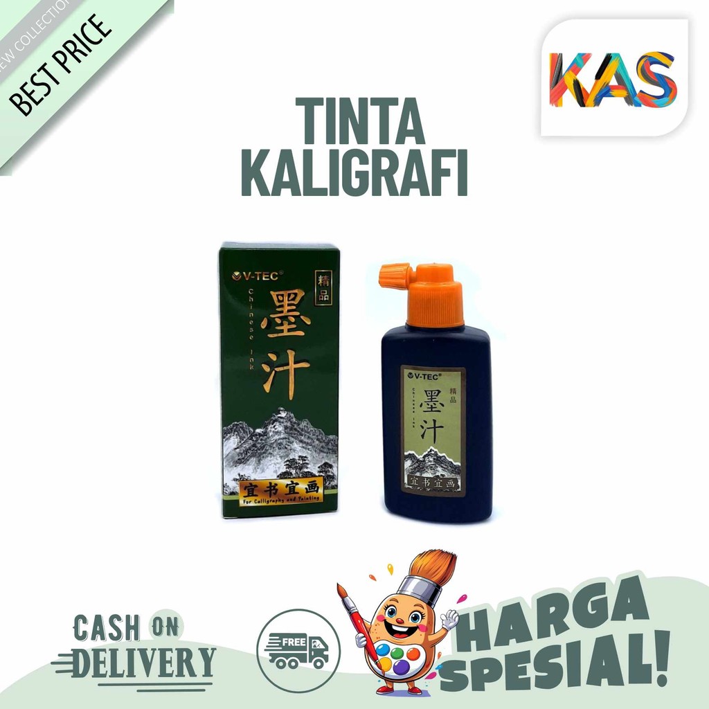 

Tinta China V-Tec CI 50 ml & 100 ml / Chinese Ink Calligraphy / Tinta Kaligrafi