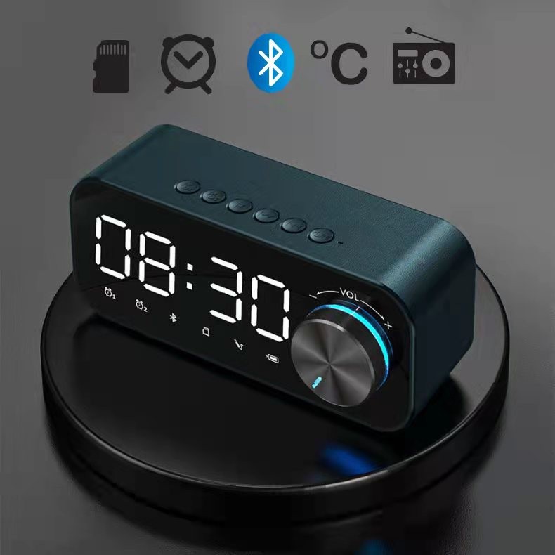 [COD] Hieen Speaker Bluetooth Portable Bass Audio Jam Alarm Clock LED Display Spiker Bluetooth Musik