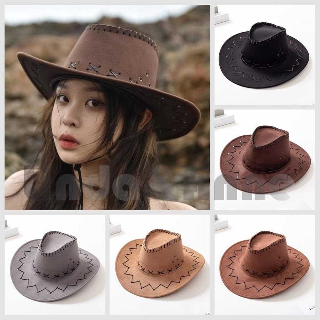 Topi Koboy / Topi Cowboy Amerika Laken Dewasa - Topi Koboy