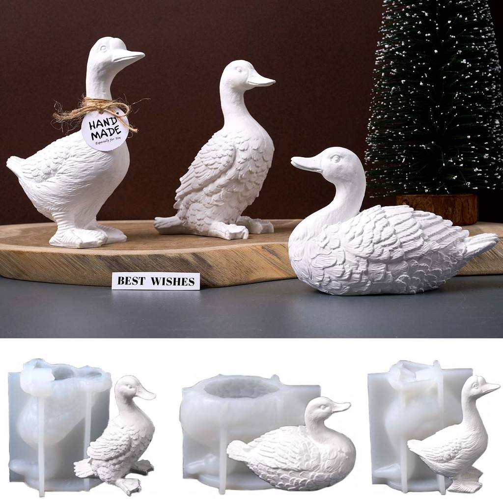 

3D Duck Silicone Candle Mold DIY Animal Ornaments Craft Making Suapplies Aromath Soap Plaster Resin Casting Molds Home Decor