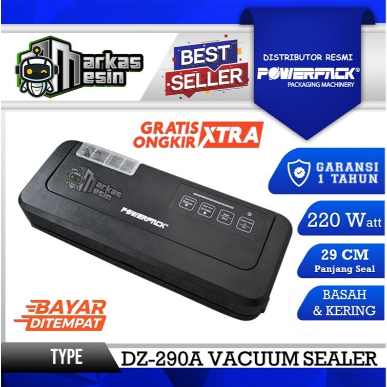 

Vacuum Sealer Otomatis / Mesin Vakum Kering & Basah DZ-290A POWERPACK