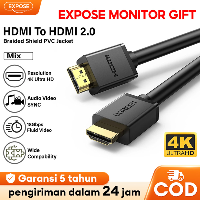 EXPOSE HDMI Kabel Koneksi HD Kabel Monitor 4K Komputer TV Proyektor Kabel Sinyal HDMI Kabel HDMI