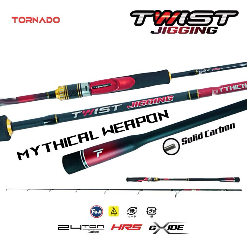 Joran Pancing Tornado TWIST JIGGING 180cm PE 1-3 & 2 - 4 Hi-Carbon Solid HRS Blank Fuji