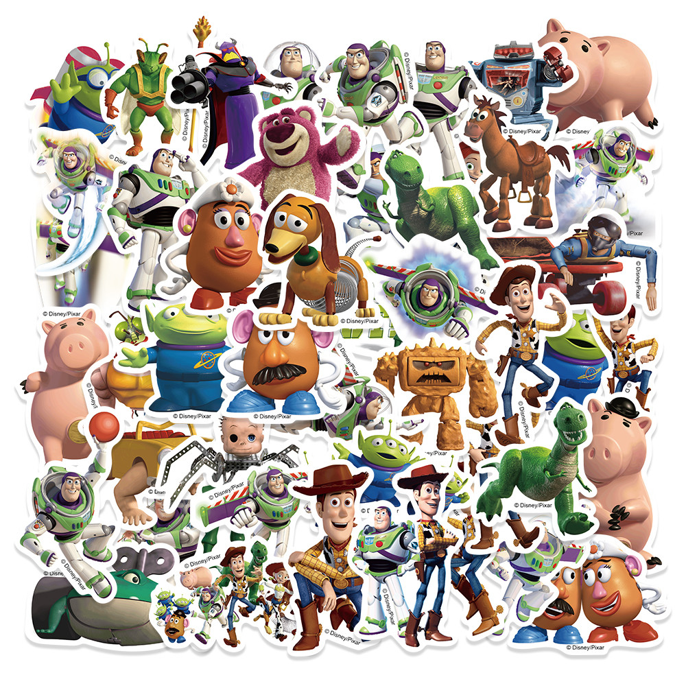

50pcs Disney Cute Anime Toy Story Cartoon Stickers For Laptop Phone Scrapbook Luggage Car Decoration Sticker For Kids Toys
