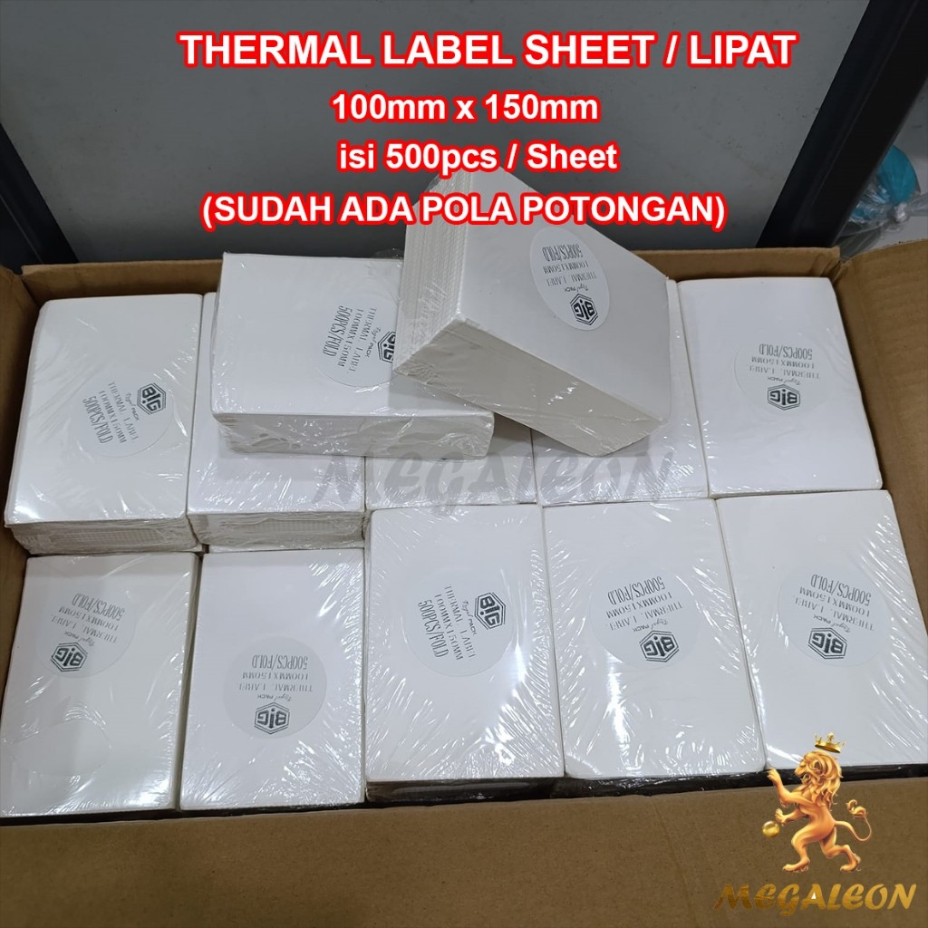 

DUS isi 20, Thermal Label LIPAT 100x150 mm 500pcs Stiker Label Resi
