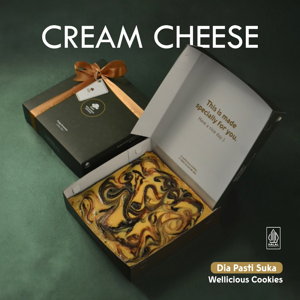 

Fudgy Brownies Cream Cheese (Brownies Panggang) Hampers, Kado Ulang Tahun, Hadiah Wisuda, Hari Raya, Lebaran Premium