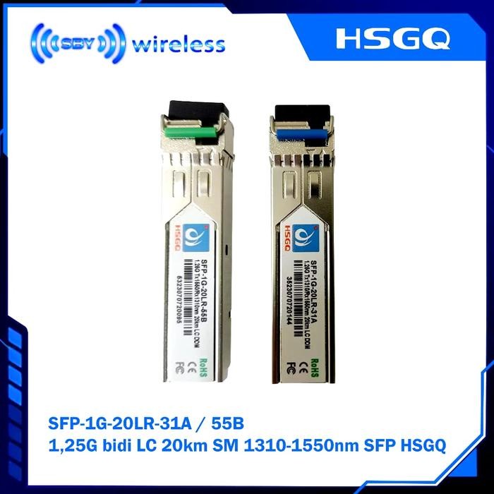 ( Sepasang ) HSGQ SFP-1G-20LR-31A / 55B 1,25G bidi LC 20km