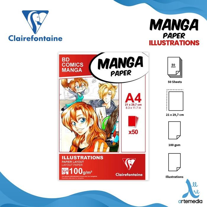 

【M-MT】PROMO!!! Kertas Gambar Clairefontaine Manga Paper Layout Storyboard Comic - A4 ILLUS LAYOUT
