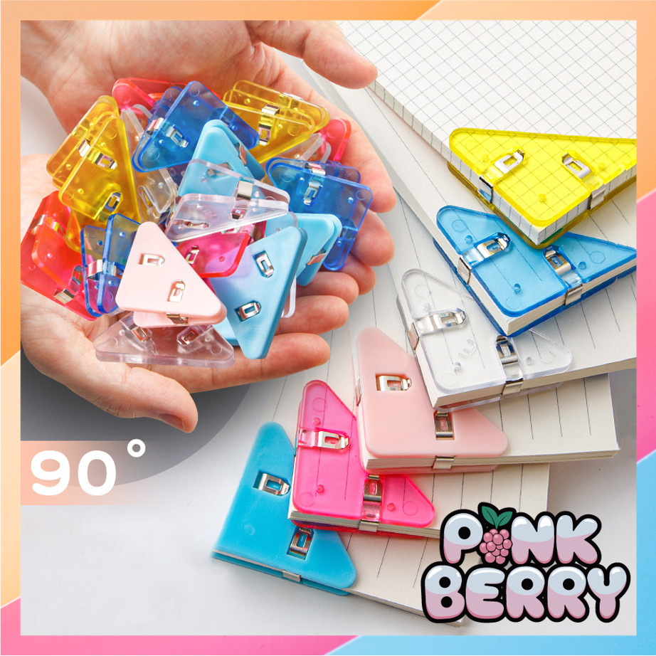 

PINK BERRY S6063 Akrilik Paper Clip Segitiga WarnaWarni Penjepit Kertas Binder Plastik