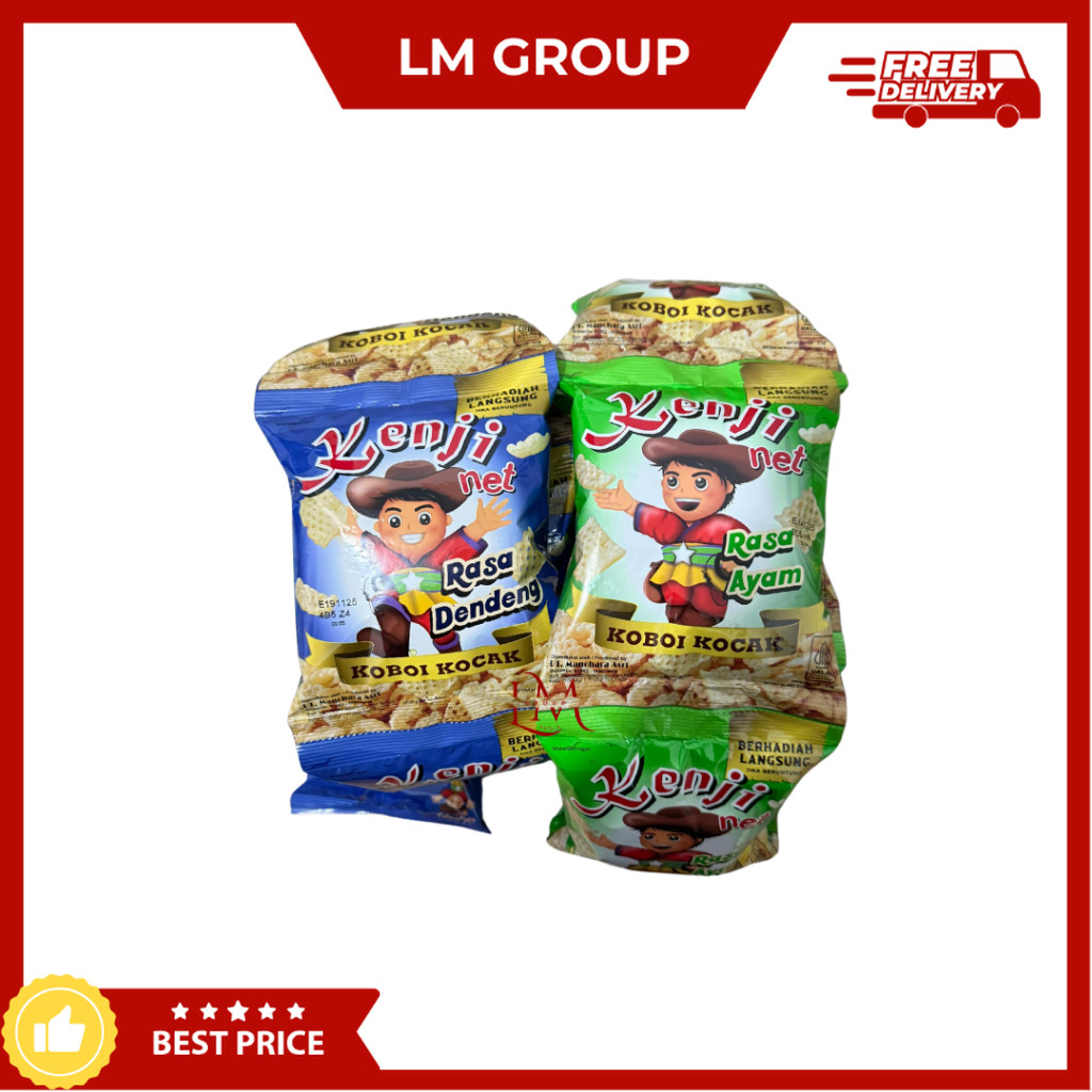 

Kenji Net Chiki Rasa Ayam/Dendeng 1 Renceng Isi 10 pcs 15gr LM Snack Grosir