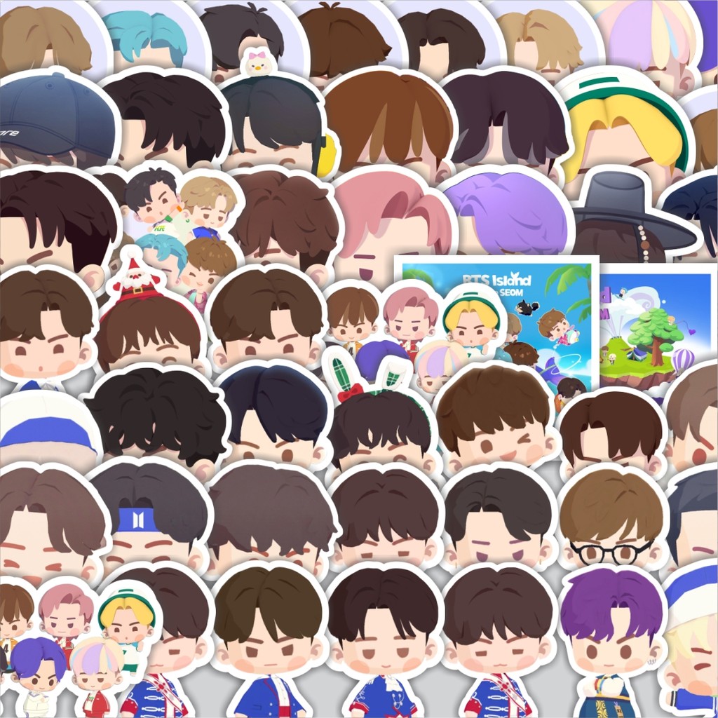

Stiker Cutting Pack Stiker Boy Band Korea BTS Cartoon/Kartun Isi 100Pcs Series Aesthetic Lucu Keren Untuk Koper Bahan Vynil