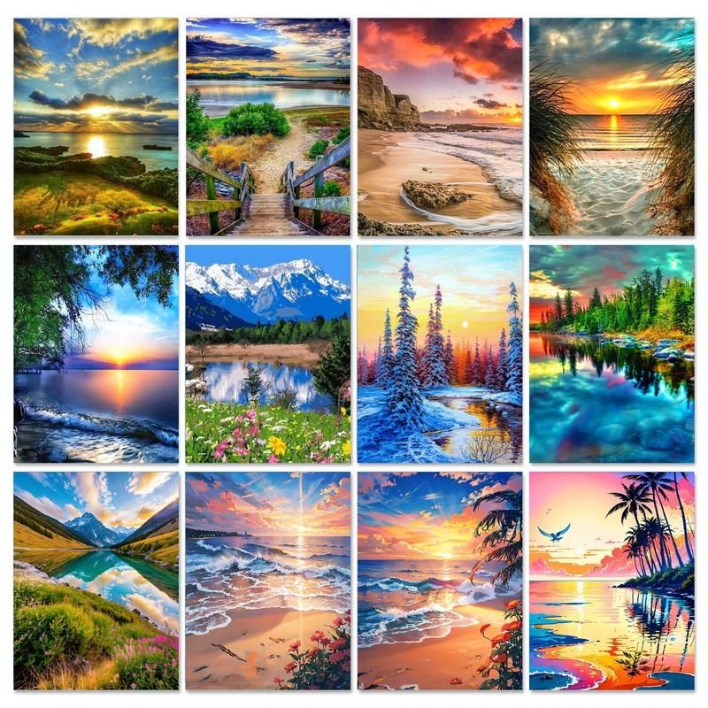 

SDOYUNO Diy Painting By Numbers Kit Beach Landscape On Canvas Drawing By Numbers Modern Handpainted Home Decoration For Adults