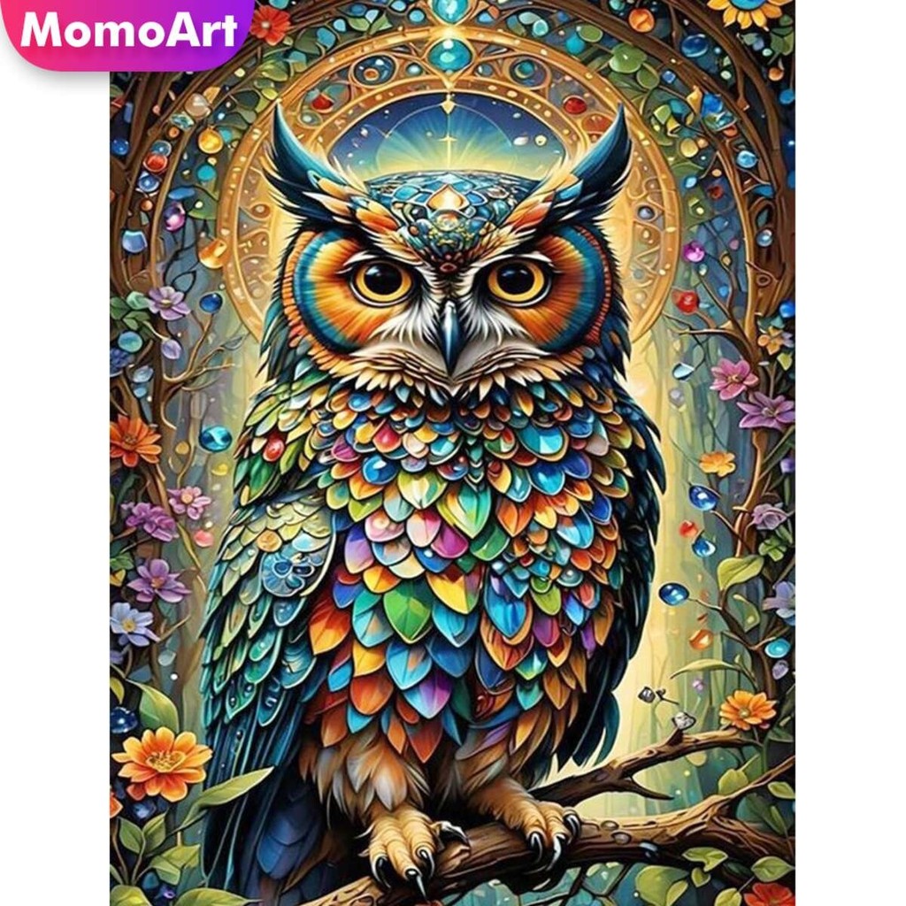 

Momoart New Arrival Diamond Mosaic Owl Painting Bird Animal Kit Needlework Full Square Round Embroidery Handicraft