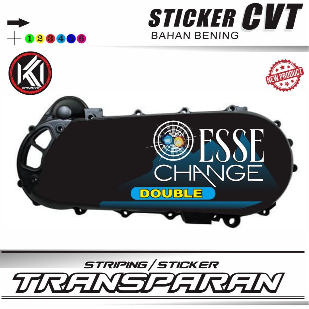 VARIASI Esse Change Double Striping Sticker TRANSFARAN/TRANSPARAN CVT Bahan Bening
