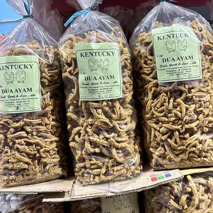 

Sale 1KG - KERIPIK USUS AYAM CAP DUA AYAM Snack Crispy Happy Shopping