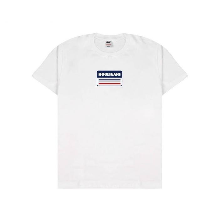 HOOLIGANS T-Shirt Retro White Baju Kaos Putih Combed Pria