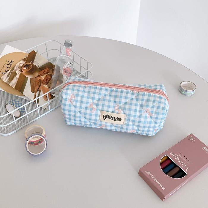 

[New Arrival] SHINSDAY Tempat Pensil Pouch Makeup Tas Kosmetik Kotak Pensil Bow Pita Coquette Y2K Aesthetic Korea Organizer Bag Serbaguna - 04