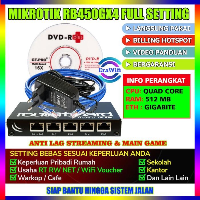 Paket Billing Hotspot Rt Rw Net Voucher Full Setting Mikrotik 450GX4