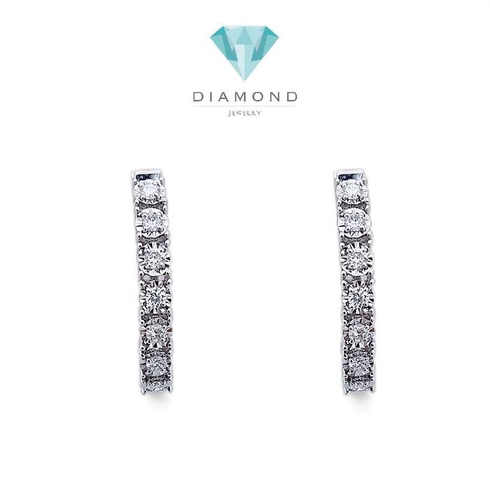 Hoop Listring Diamond Earring 18K / Diamond Jewelry
