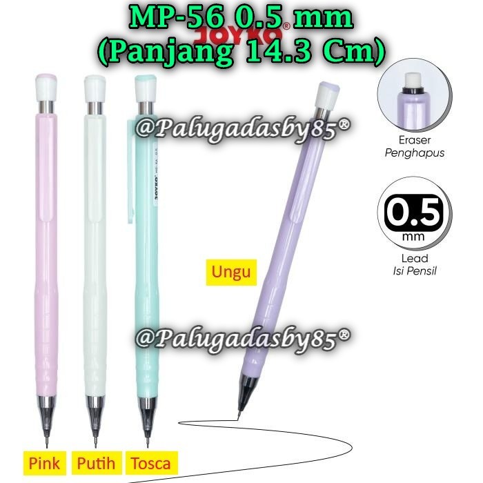 

(1 Pak/12) GROSIR Pensil Mekanik JOYKO MP-56 0.5 mm / Mechanical Pencil Joyko MP-56 0.5 mm (Pak/12)