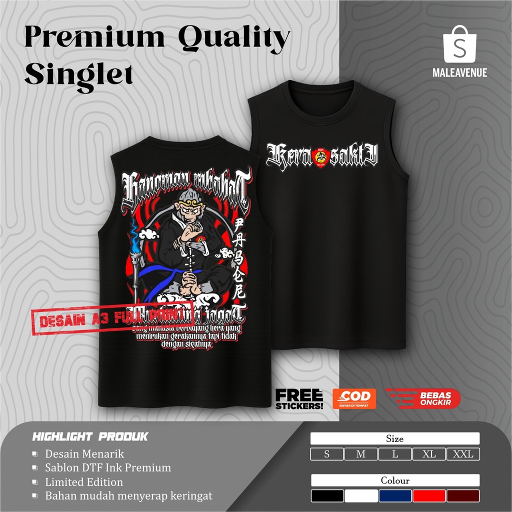 Kaos Singlet IKSPI Kera Sakti Hanoman Mbambat Murkaning Jagad  Desain Terbaru