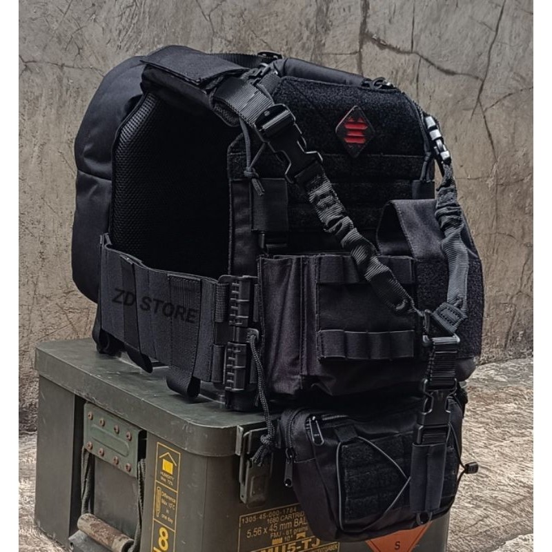 Body Vest TACTICAL BLACK WARIOR GEN 2 FULL SET/Body Vest TACTICAL HITAM