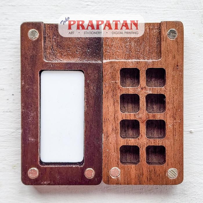 

COD Mini Wooden Watercolor Palette Box | Tempat Cat Air - 8 LUBANG