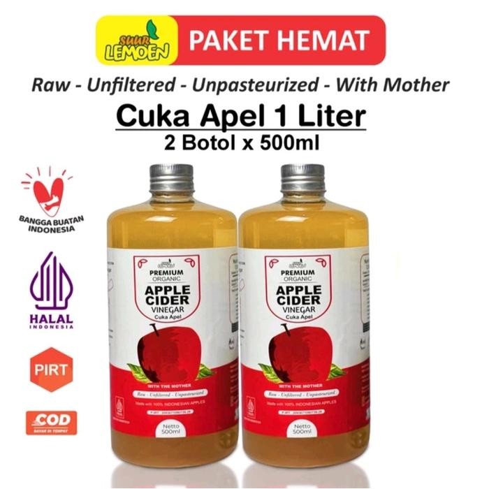 

CUKA APEL ORGANIK 1 LITER APPLE CIDER VINEGAR PREMIUM WITH THE MOTHER - CukA 2btl X 500ML