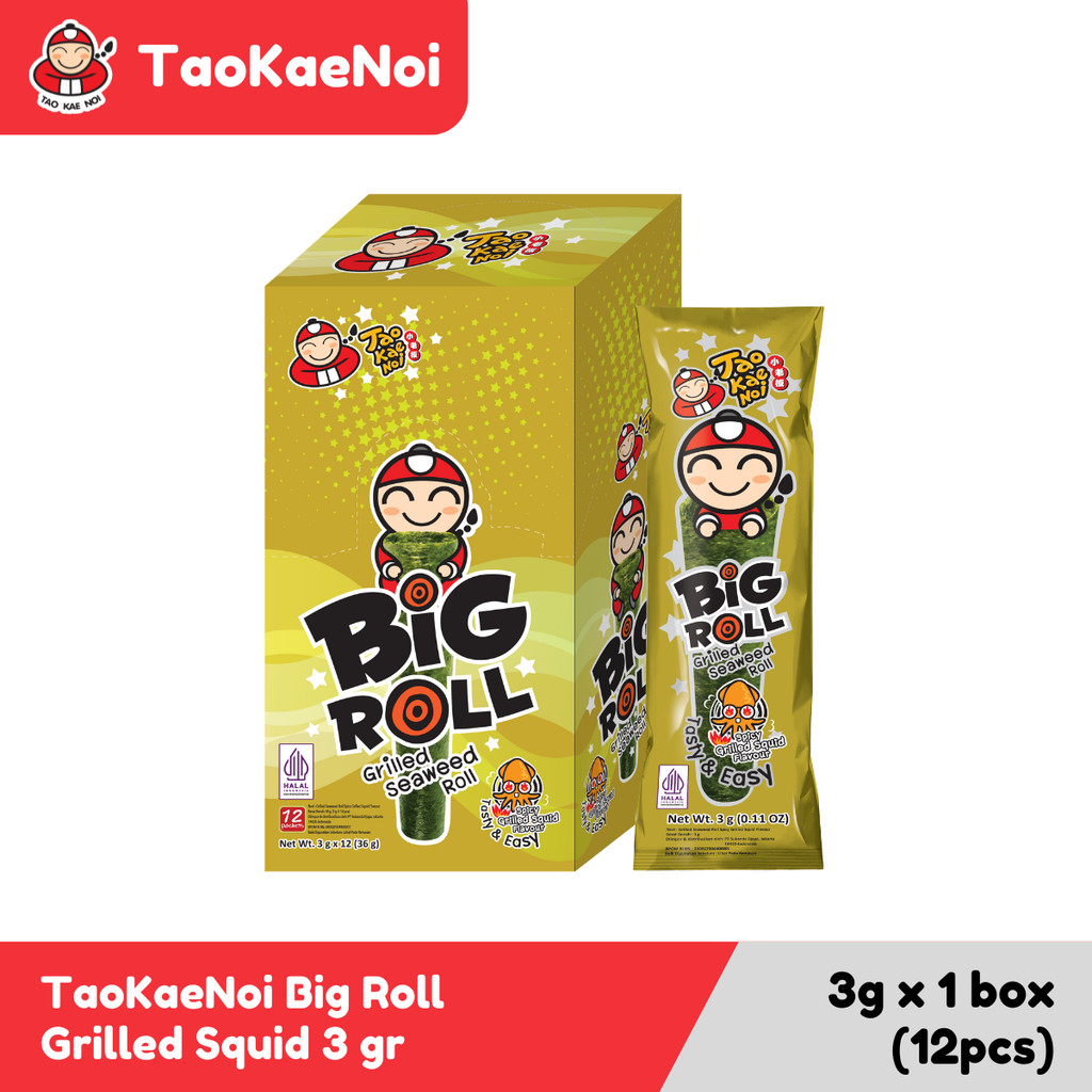 

TaoKaeNoi Rumput Laut Big Roll Seaweed Grilled Squid 12 x 3 gr (box)