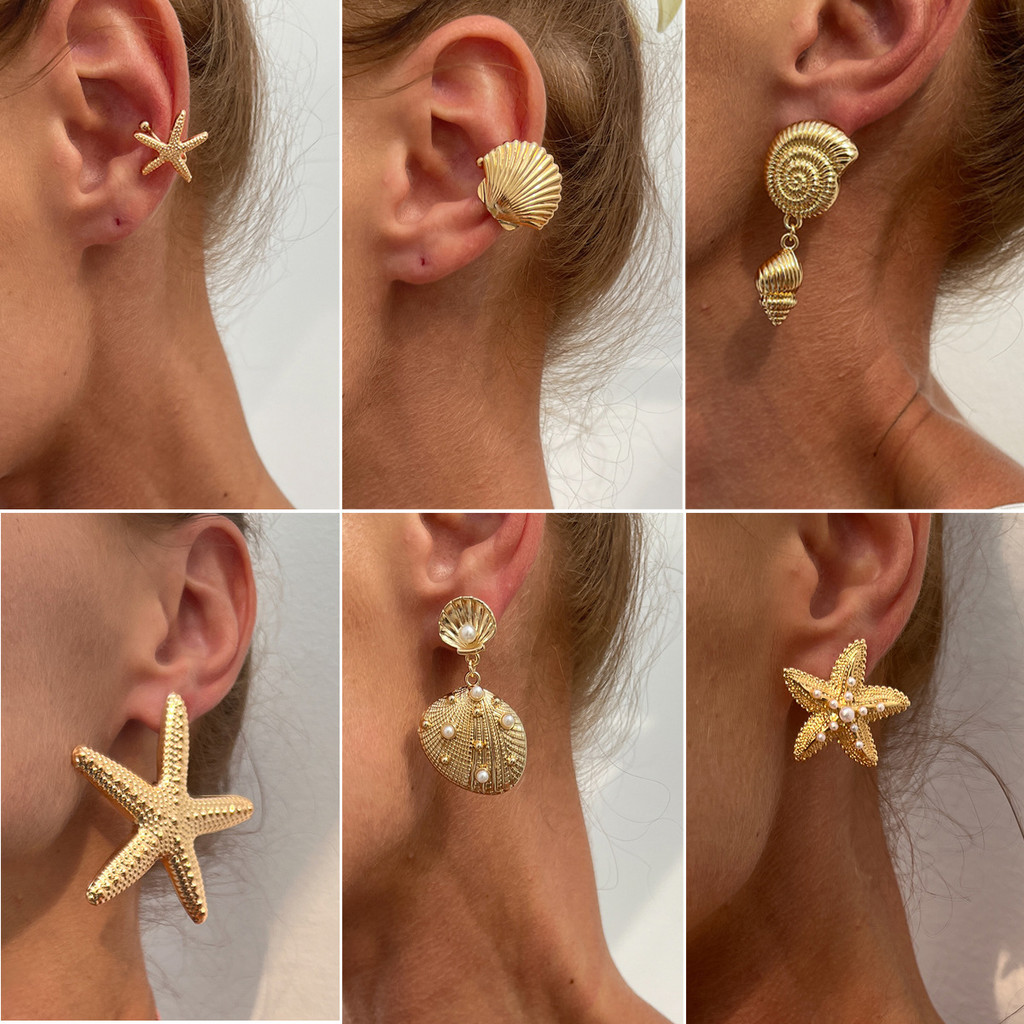 Anting-anting perhiasan Eropa dan Amerika, anting-anting pejantan bintang berlebihan pesta angin lau