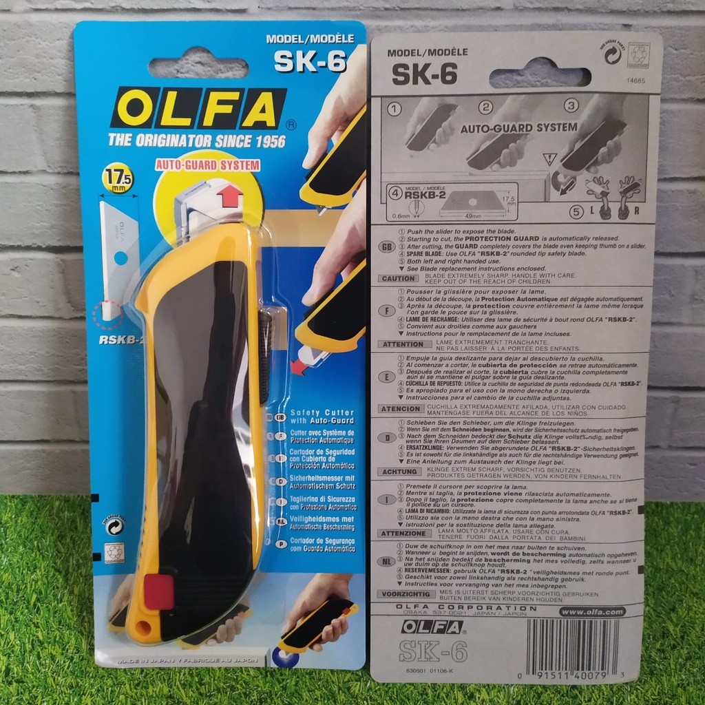 

OLFA SK-6 Pisau Safety Cutter Extra Protection Safety Knife