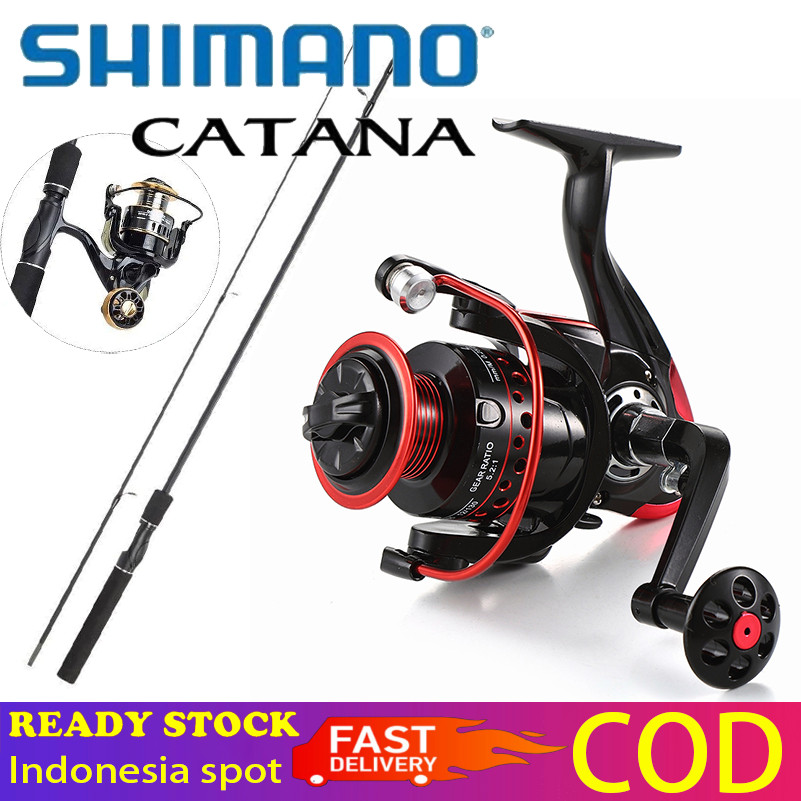 ARDIOSHOP SHIMANO Set Pancing 1.65M/1.8M Joran Pancing Reel Pancing Laut Tarikan Pancing Metal Fishi