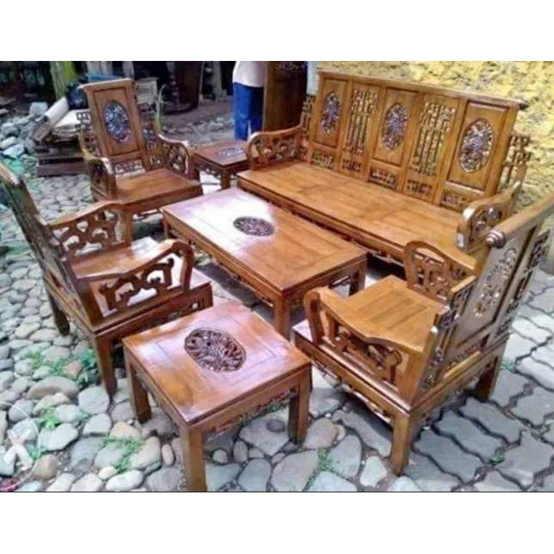 Kursi Tamu hongkong Bambu Ukir kayu jati kursi tamu minimalis kursi tamu kayu jati jepara kursi sofa