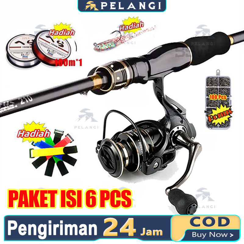 joran pancing 1.65m-2.7m 2 bagian pancing reel 2000 3000 5000 7000 joran spining reel pancing/Karbon