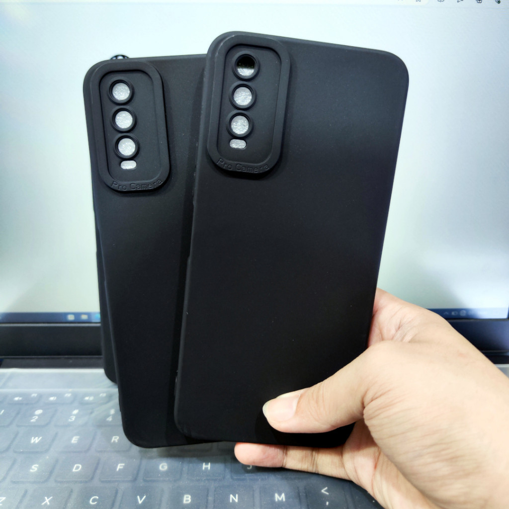 Case Pro Camera Full Black Vivo Y11, Vivo Y12i, Vivo Y12s, Vivo Y20, Vivo Y20s Silikon TPU Pro Camer