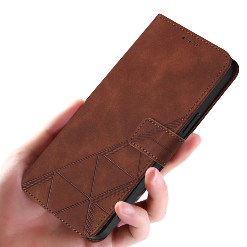For Honor GT Pro / X60 GT Case Luxury Wallet Card Slot Flip cover 3D Stand Holder Triangle Pattern L
