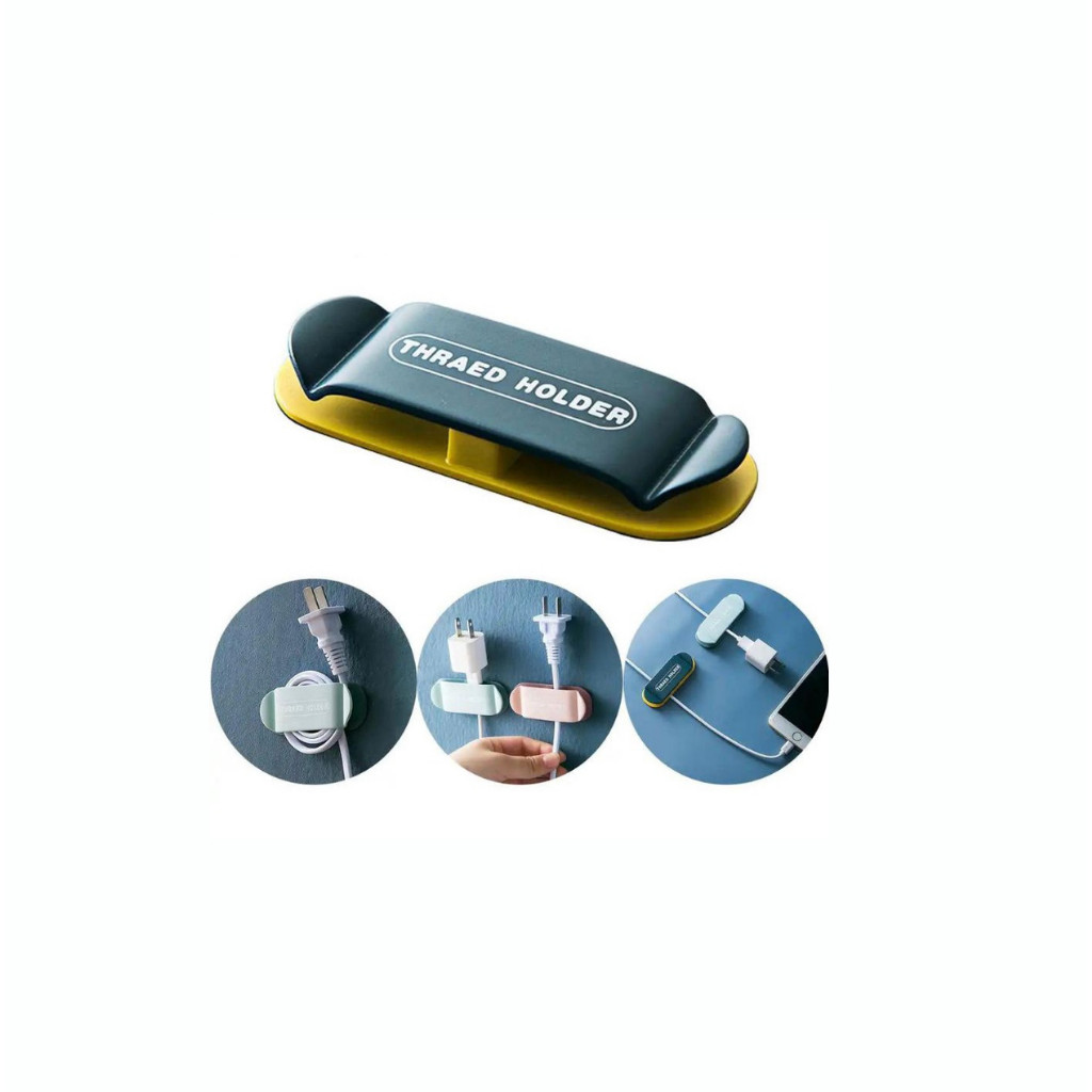 RANDOM Thread Holder Penjepit Colokan Kabel Listrik Charger Tempel Dinding Tembok Multifungsi