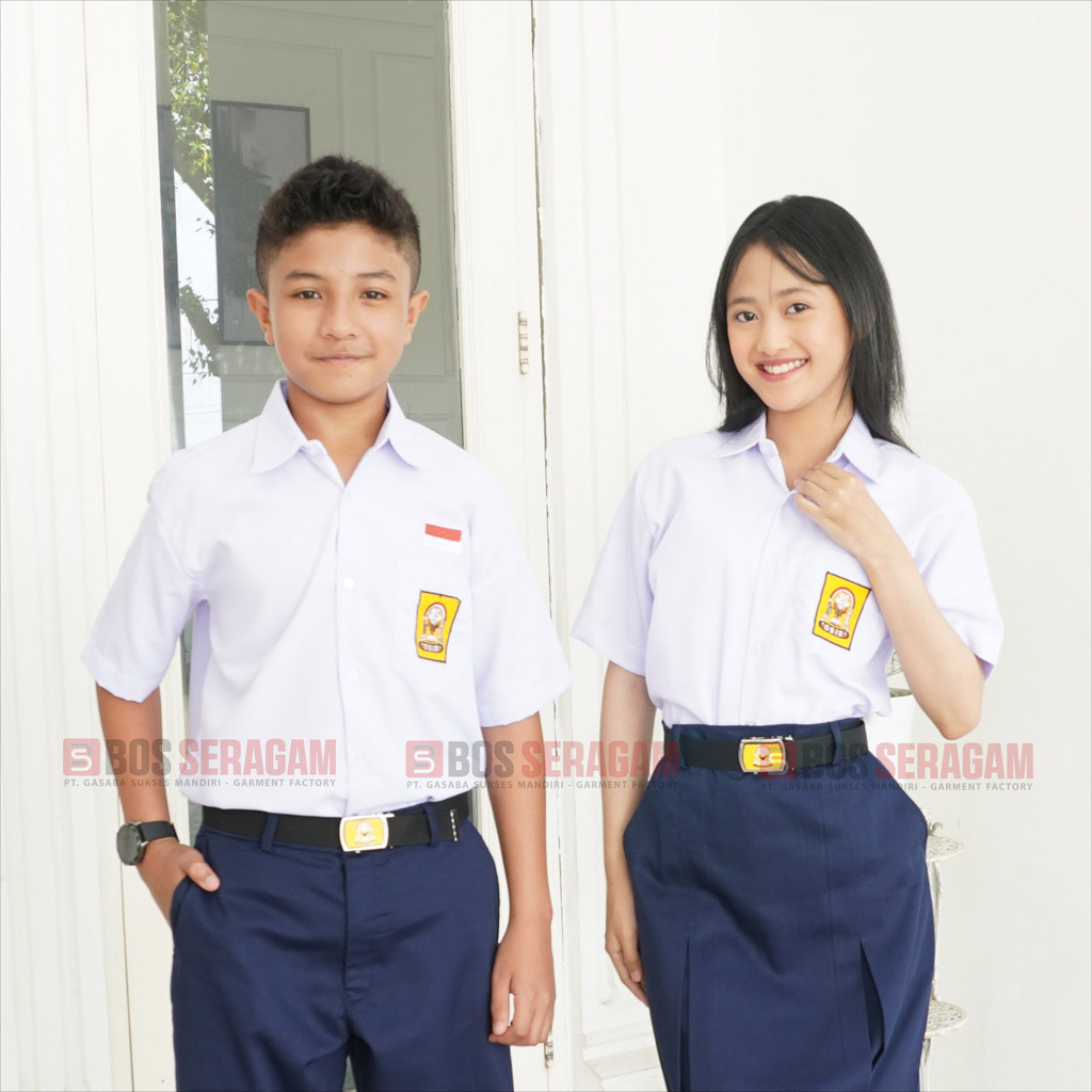 

BOS SERAGAM Sekolah SMP Lengan Pendek Tangan Pendek Perempuan Laki Laki Cewe Cowo Seragam Putih SMP