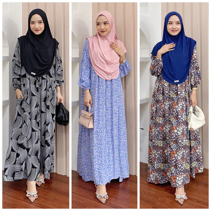 Z5  - Salwa Dress Set Jilbab HD.id Busui Friendly/ Homedress Set Jilbab Bergo / Gamis Set Jilbab / G