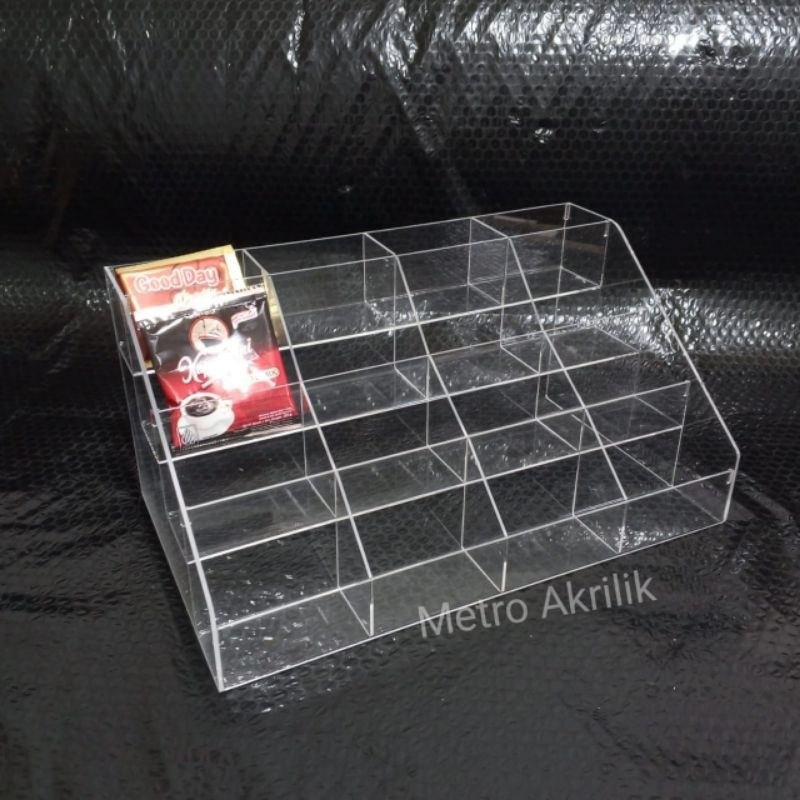 Rak kopi sachet/akrilik display kopi Hemat