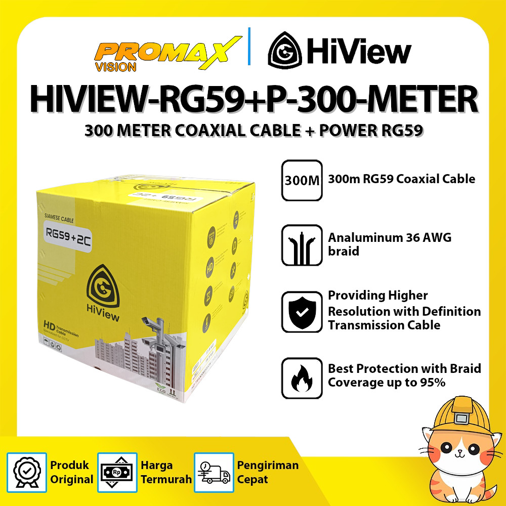 HIVIEW HIVIEW-RG59+P-300-METER 300 METER COAXIAL CABLE + POWER RG59